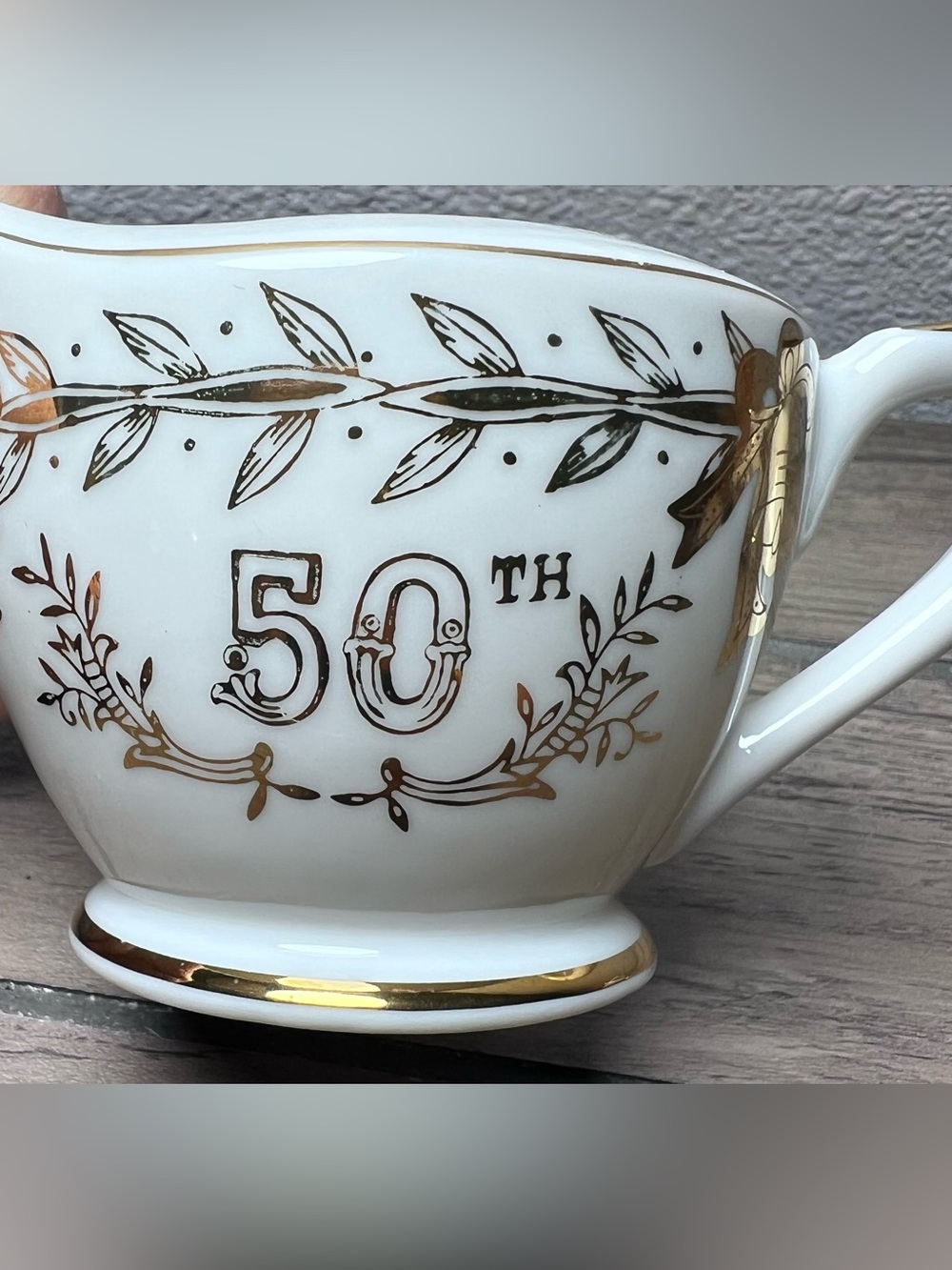 Lefton China VTG 50th Wedding Anniversary Creamer & Lid Sugar Bowl Set 274N Gold - Picture 8 of 9